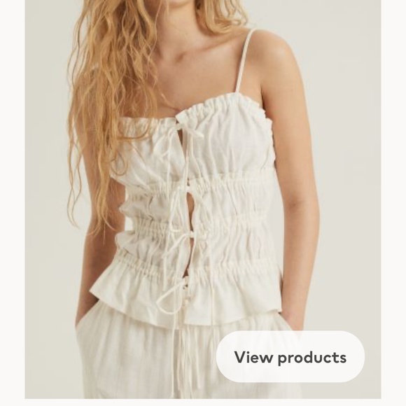 Tie Front Linen Tank - Picture 4 of 6